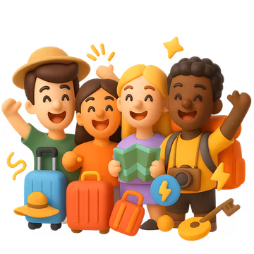 Groups of friends traveling together